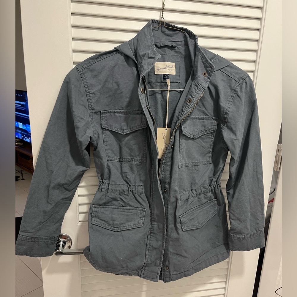 NWT Universal Thread Gray Utility Jacket with Hood and Pockets